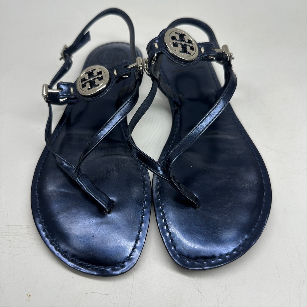 Tory Burch Ali Patent Leather Thong Sandals - Picture 6 of 8